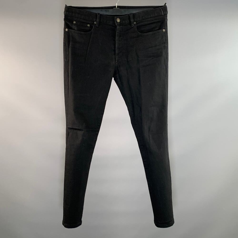 GIVENCHY Size 32 Black BM509E507V Solid Cotton Blend Low Rise Jeans